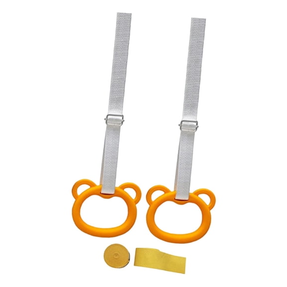 DimyFew 2 Pack Gymnastic Rings for Kids, Sports Accessories, Easy Installation, Strength Orange Hook
