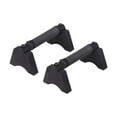 thumbnail image 1 of DimyFew 2 Pieces Wood Push up Bars Bracket Parallettes Bar for Fitness Floor Workout Black L, 1 of 9