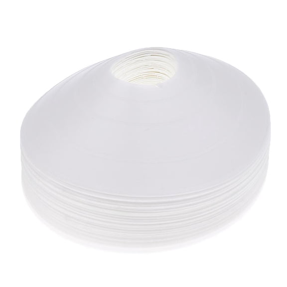 DimyFew 25x Soccer Marker Disc Cones | Football Rugby Hockey Team Sports Training White