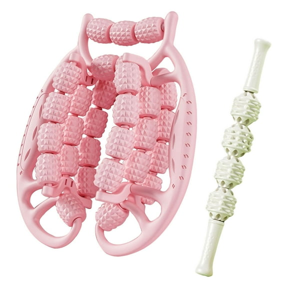 DimyFew 29 Wheel Fascia Clamp Leg Roller Handheld Multifunctional Leg Massager Roller for Tennis Elbow Gym Indoor pink