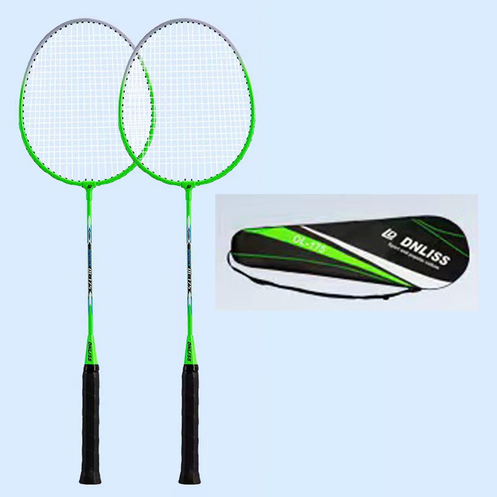 DimyFew 2x Badminton Racket Set Durable Badminton Equipment Badminton Racquet for Adults with Storage Bag