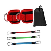DimyFew 3 Pieces Ankle Resistance Bands Set Home Gym Workout Resistance Bands with Cuffs Red