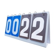 DimyFew 4 Digit Flip Score Board Large Portable Competition Game Tabletop Scoreboard for Gray Blue