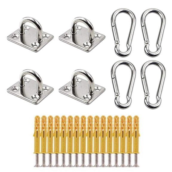DimyFew 4pcs M5 Wall Mount Ceiling Anchor Hook, Stainless Steel Square Hooks, Heavy Duty
