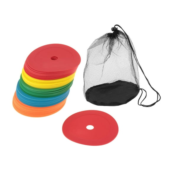 DimyFew 50 Pieces Flat Cones Floor Hole Non Slip Spots Markers for Trainers Football