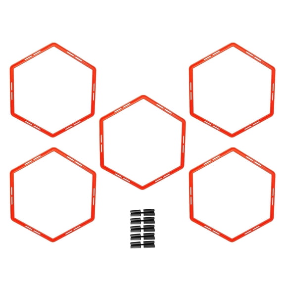 DimyFew 5Pcs Agility Rings Speed Training Rings Sturdy 50cm Exercise Rings for Indoor or Orange