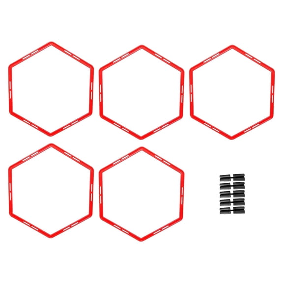 DimyFew 5Pcs Agility Rings Speed Training Rings Sturdy 50cm Exercise Rings for Indoor or Red