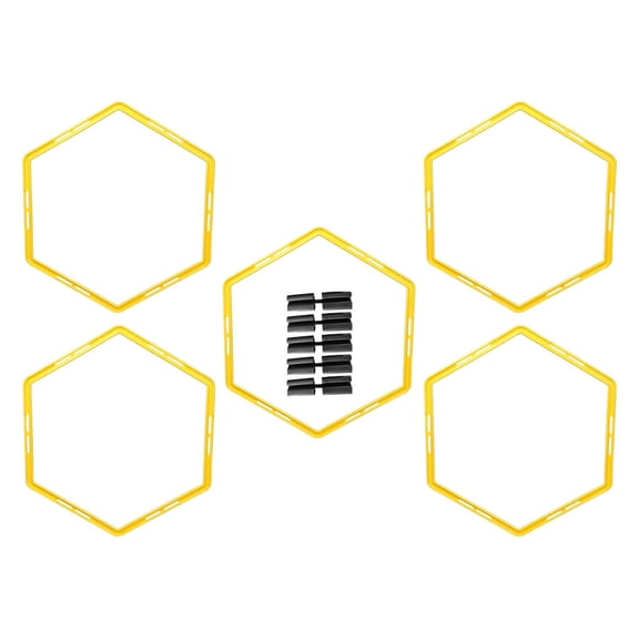 DimyFew 5Pcs Agility Rings Speed Training Rings Sturdy 50cm Exercise Rings for Indoor or Yellow