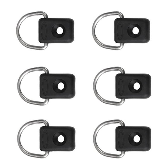 DimyFew 6 Pieces/ Set Black Canoe Kayak D Rings Outfitting Fishing Rigging Bungee Kit