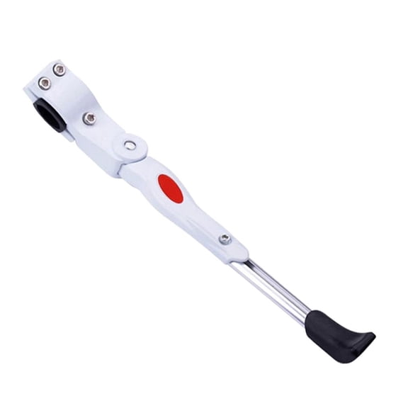 DimyFew Adjustable Bike Kickstand non-slip Bicycle Side Support Concealed Spring Parking White