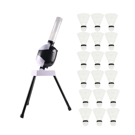 DimyFew Automatic Badminton Serve Machine Badminton Ball Tosser Trainer Device Badminton with 18 Badmintons