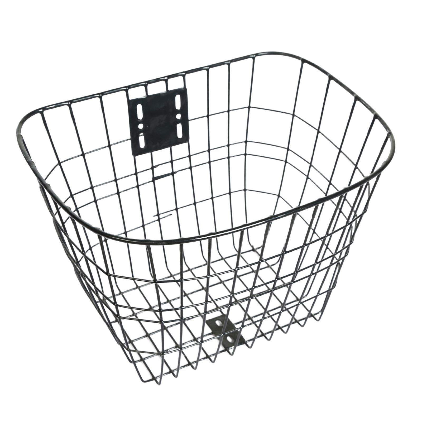 DimyFew Basket Bike Front Basket Metal Organizer Handlebar Bag Waterproof Cargo Rack for Black