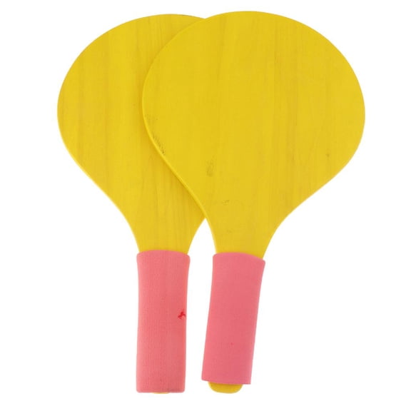 DimyFew Beach Ball Paddles / Rackets Table Tennis Badminton Racquet Bat Game - Yellow