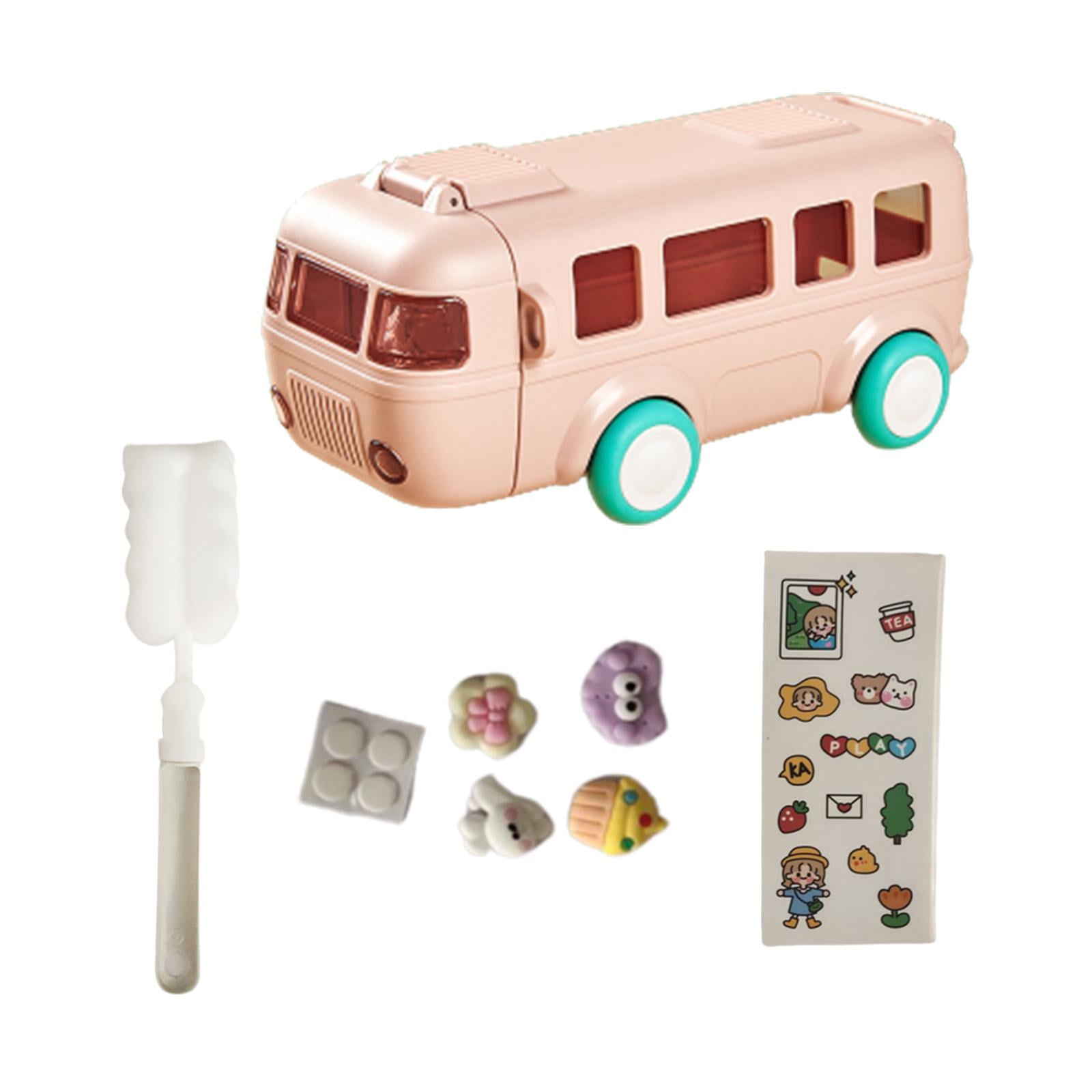 DimyFew Bottle, cute Water Bottles Girls, Drinking Cups Toddlers Toy Bus Cartoon Car Kid Pink