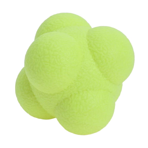 DimyFew Bounce Reaction Balls for Agility Reflex, Coordination Training , Hexagonal Ball for Baseball Basketball Boxing Soccer Football Yellow
