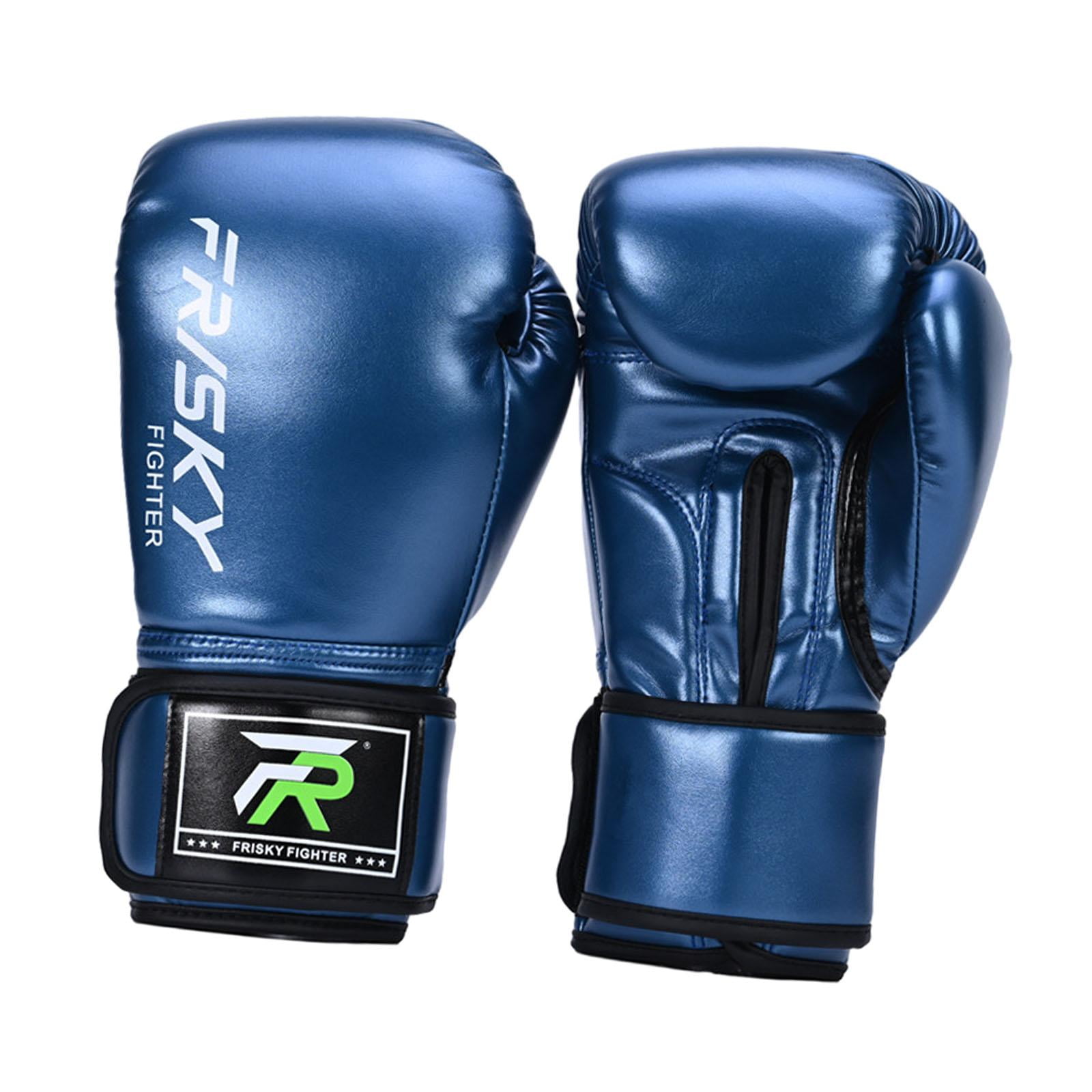 DimyFew Boxing Gloves Adults Training Gear Sparring Gloves Punching Gloves for Muay Thai blue 12OZ