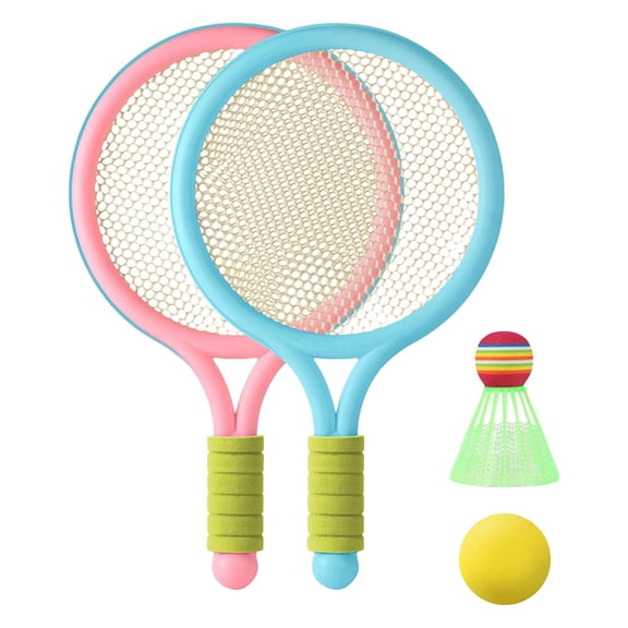 DimyFew Children's Badminton Tennis Racket 1Pcs Tennis Balls 1Pcs Badminton for Sporting pink blue