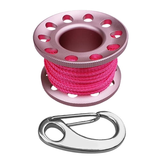 DimyFew Dive Reel Finger Spool & - Scuba Diving Tech Spool for Snorkeling, Spearfishing pink