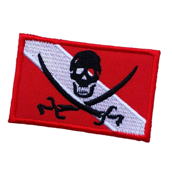 DimyFew Diver Down Pirate Flag Patch Patches Backpack Badge Scuba Diving Dive Iron On