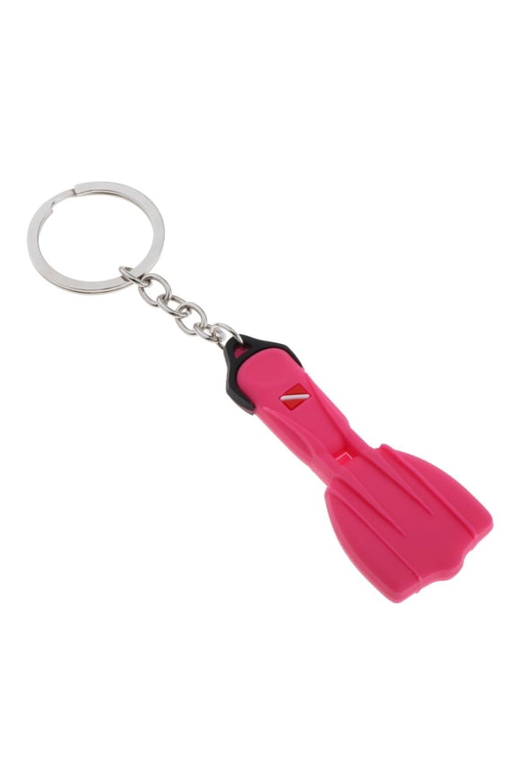 Diving Fin Key Chain Diver Keyring Keys Charm Dive Fans Diver Bag Zipper Pendant Pink