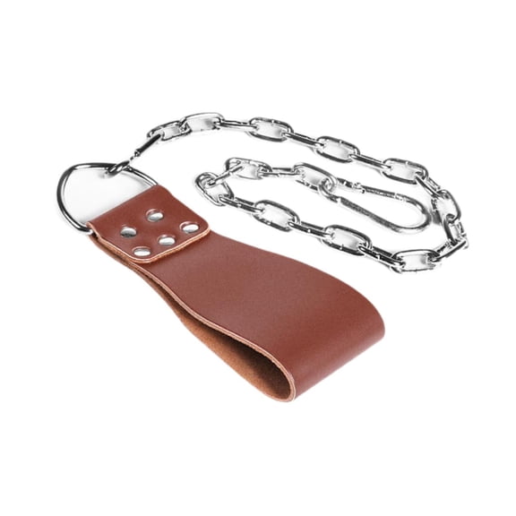 DimyFew Dumbbell Loading Strap Accessories with Chain LAT Pull Down Attachment PU Weight Brown
