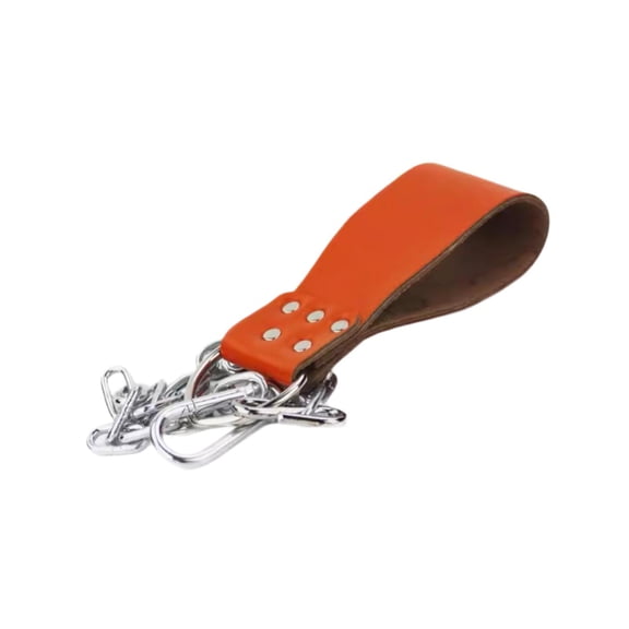DimyFew Dumbbell Loading Strap Accessories with Chain LAT Pull Down Attachment PU Weight Orange
