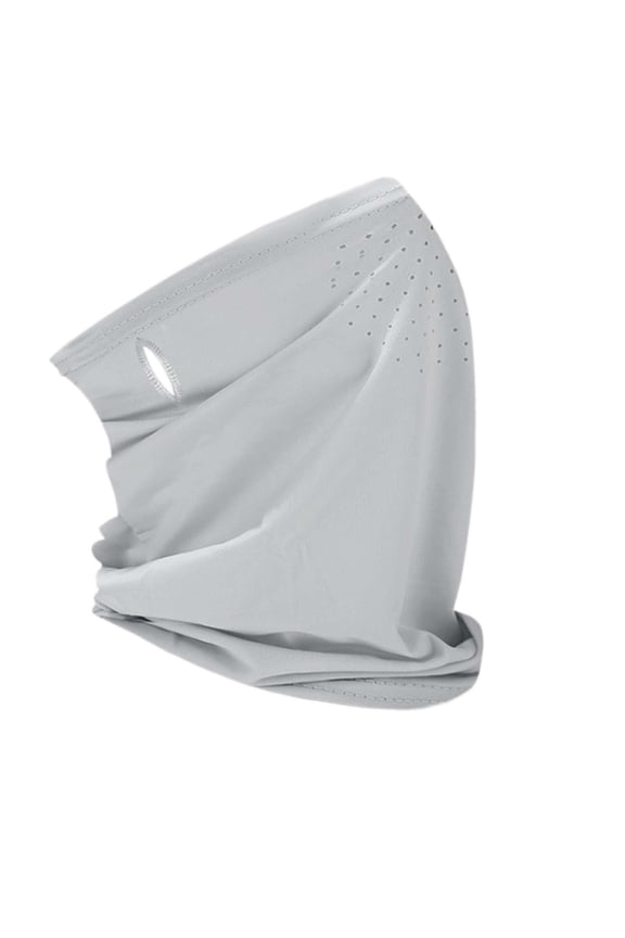 Face Mask Covering Sun Protection Lightweight Balaclava Breathable Reusable Neck Light Gray