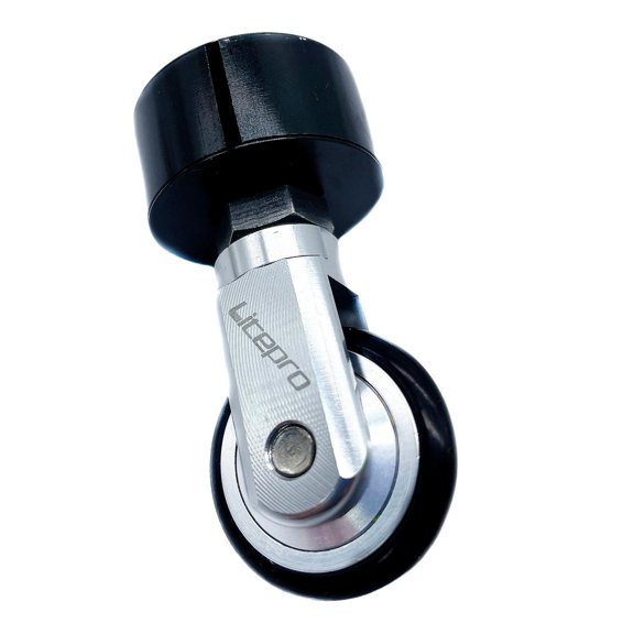 DimyFew Folding Bike Easy Wheel Roller 33.9mm Seatpost Mounted Folded Up Bicycle Pushing Argent
