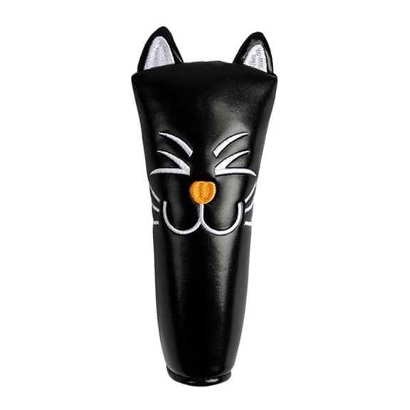 DimyFew Golf Club Head Covers Mallet Putter Cat Pattern Accessories Putter Cue Headcover Straight Black