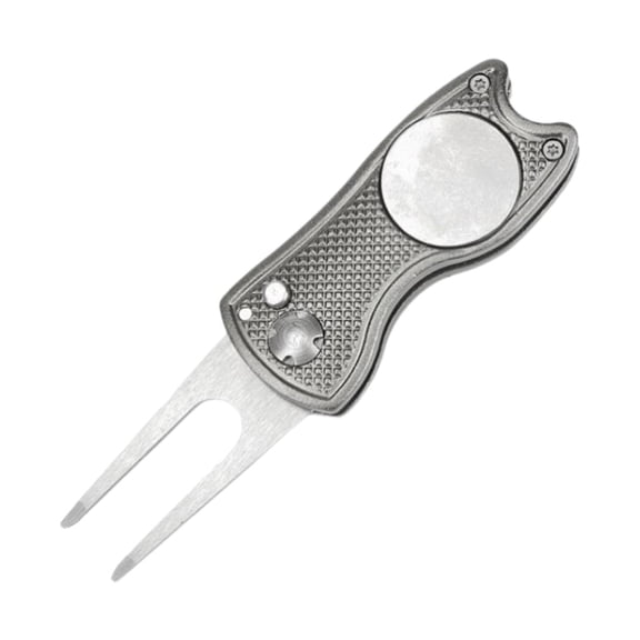 DimyFew Golf Tool with for Button & Marker Pitch Mark, Lightweight, Portable, Tool, Gray