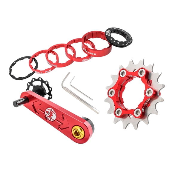 DimyFew Lightweight Bike Single Speed Cassette Cog Derailleur Red 16T