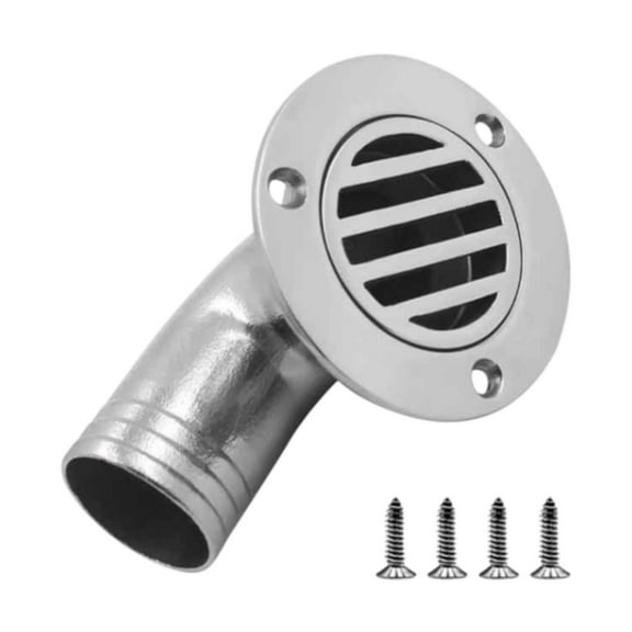 DimyFew Marine Boat Floor Drain 90 Degree Deck Water Drainage Easy to Install, Accessory 38mm