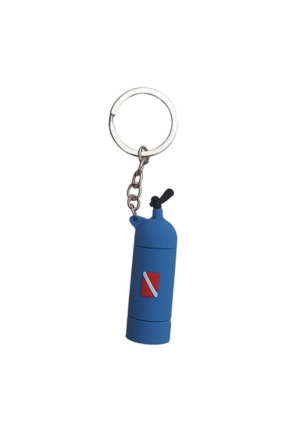 Novelty Mini Diving Tank Key Chain Holder Dive Flag Keyring Keychain Blue