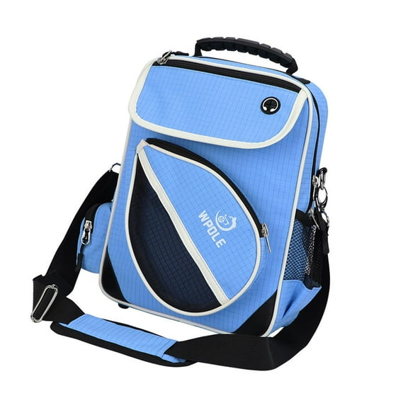 DimyFew Ping Pong Bag Table Tennis Shoulder Bag Carrying Table Tennis Racket Handbag for Blue