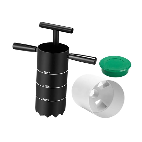 DimyFew Portable Golf Hole Cutter Detachable with Cover Detachable Handle for Garden 4 inch Three Hole