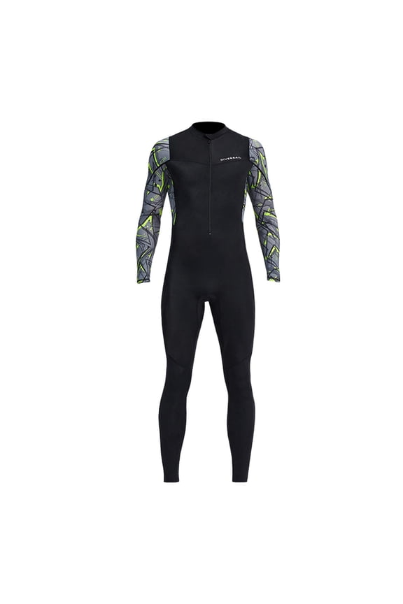 Premium Men Diving Wetsuit Full Body Front Zipper Diving Rash Guards UV Scuba Snorkeling Kayaking Jumpsuit , black, L L