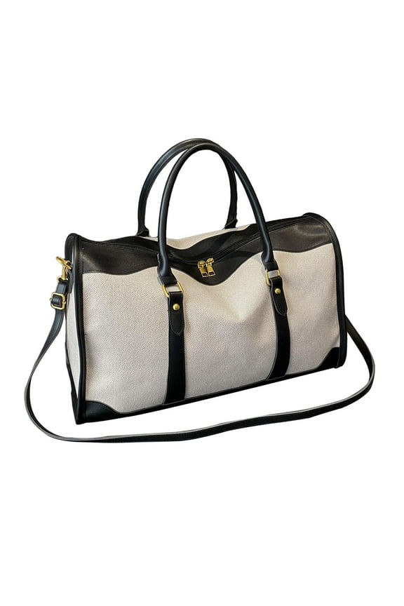 Sports Gym Bag Canvas Portable Bag Waterproof Storage Bag Travel Duffle Bag Black Large