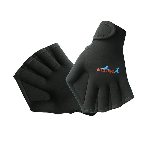 DimyFew Swimming Gloves Webbed Swim Gloves, Snorkeling Fins Hand Gloves for Water Sports Black
