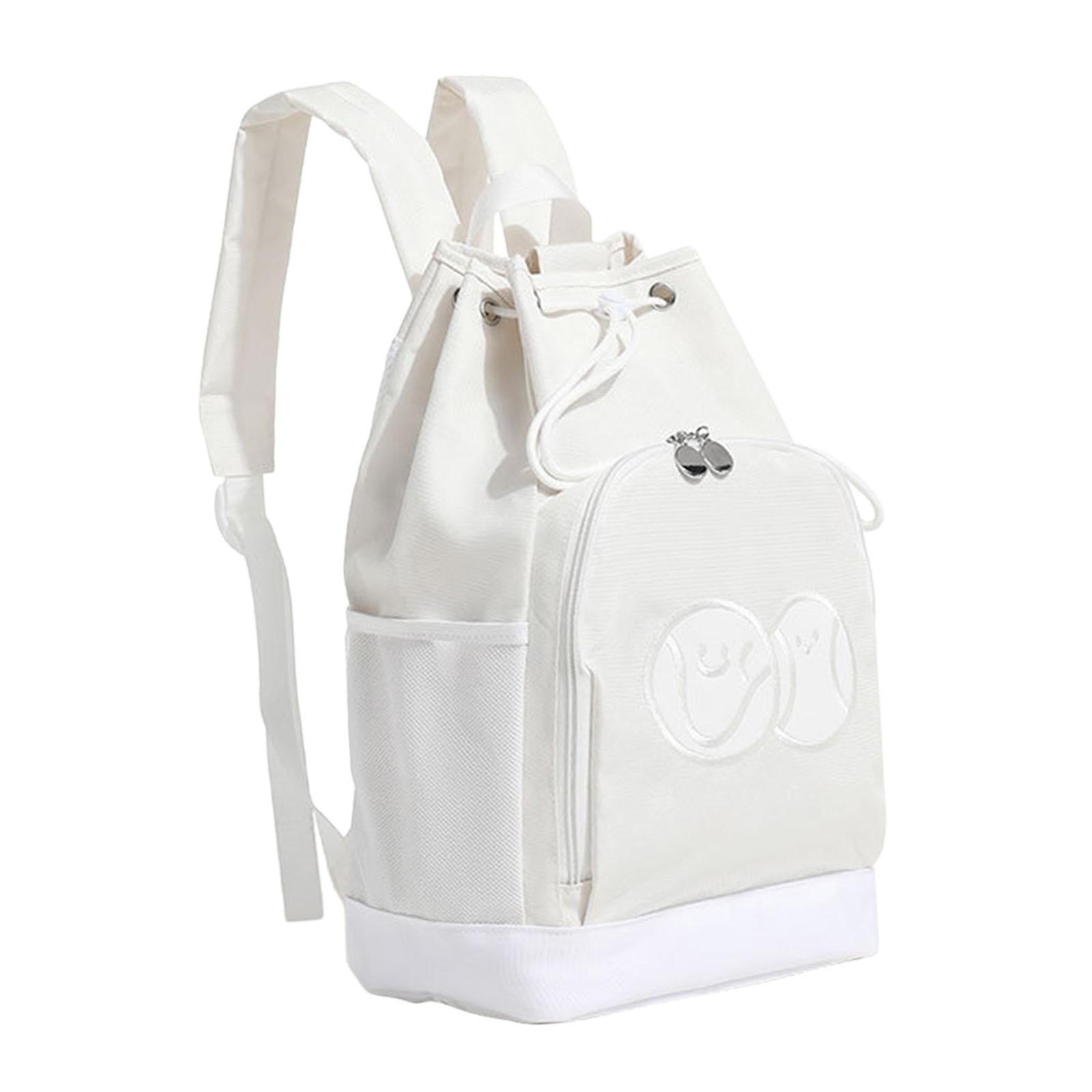 DimyFew Tennis Rackets Bag Pickleball Backpack Shoulder Bag Storage Pockets Rucksack for White