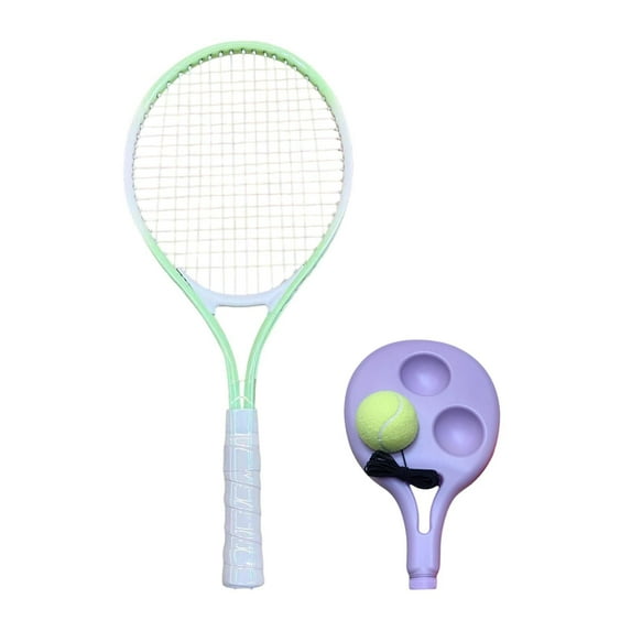 DimyFew Tennis Rebound Ball Training Tool for Beginners with Racket 21 Inch, Can be Used Green White