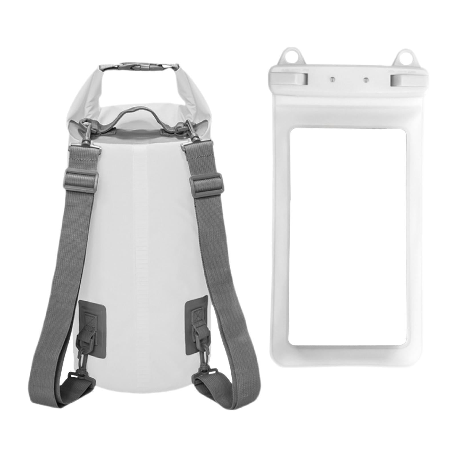 DimyFew Waterproof Dry Bag Backpack Roll Top Storage Bag Waterproof Sack with Waterproof White