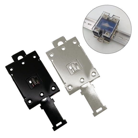 Din 35Mm Solid State Relay Mounting Bracket Fixed Power Switch Guide Rail Buckle 110.5Mm Length Holes 6 For Electronic Parts Black Smile Home