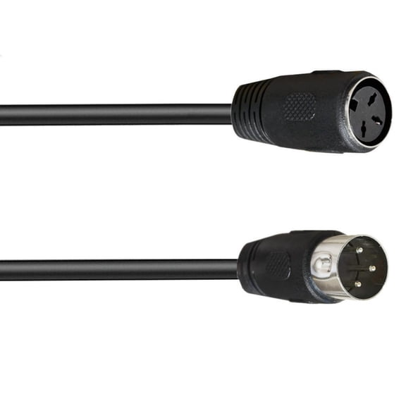 Din 3Pin Male to Female Power Supply Cable Power Cord Digital Equipment Connection Wire Black 50cm to 500cm