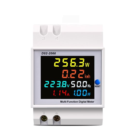 Din Rail AC Monitor 6IN1 100A Voltage Current Power Factor Active KWH Electric Energy Frequency Meter VOLT AMP ,User-Friendly