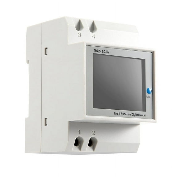 Din Rail AC Monitor 6IN1 40-300V 100A Voltage Current Power Factor Active KWH Electric Energy Frequency Meter VOLT AMP,1 * Meter Built-in Current transformer,Grey
