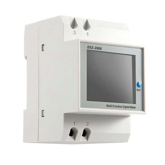 Din Rail AC Monitor 6IN1 40-300V 100A Voltage Current Power Factor Active KWH Electric Energy Frequency Meter VOLT AMP,1 * Meter Built-in Current transformer,Grey