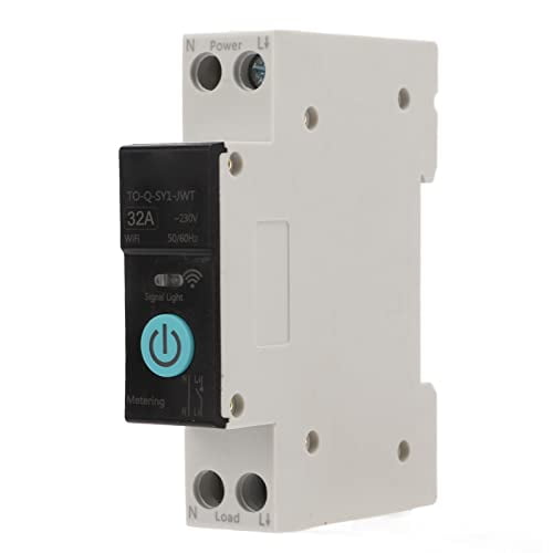 Din Rail Circuit Breaker Smart Switch with Mobile Remote Control, 3 Timing Modes, 32A for Household Appliances & Smart Home Automation$$