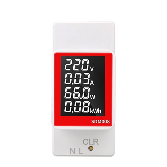 Din Rail Digital Electricity Meter Voltmeter Power Ammeter Watt Hour Reset Power Demand Wattmeter AC Monitor 50V~300V ,Easy to Install