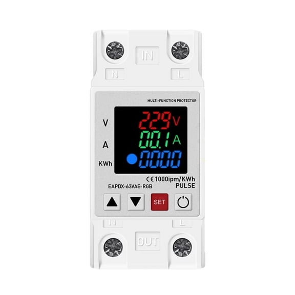 Din Rail Dual Display Adjustable over Voltage Current and Under Protective Device