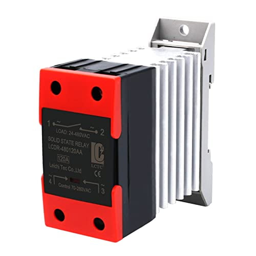 Din Rail Mounted Solid State Relay SSR Single Phase with Heat Sink AC to AC 120A,Resistive Load 60Amp,inductive Load 20Amp$$Electrical